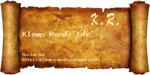Klemp Renátó névjegykártya